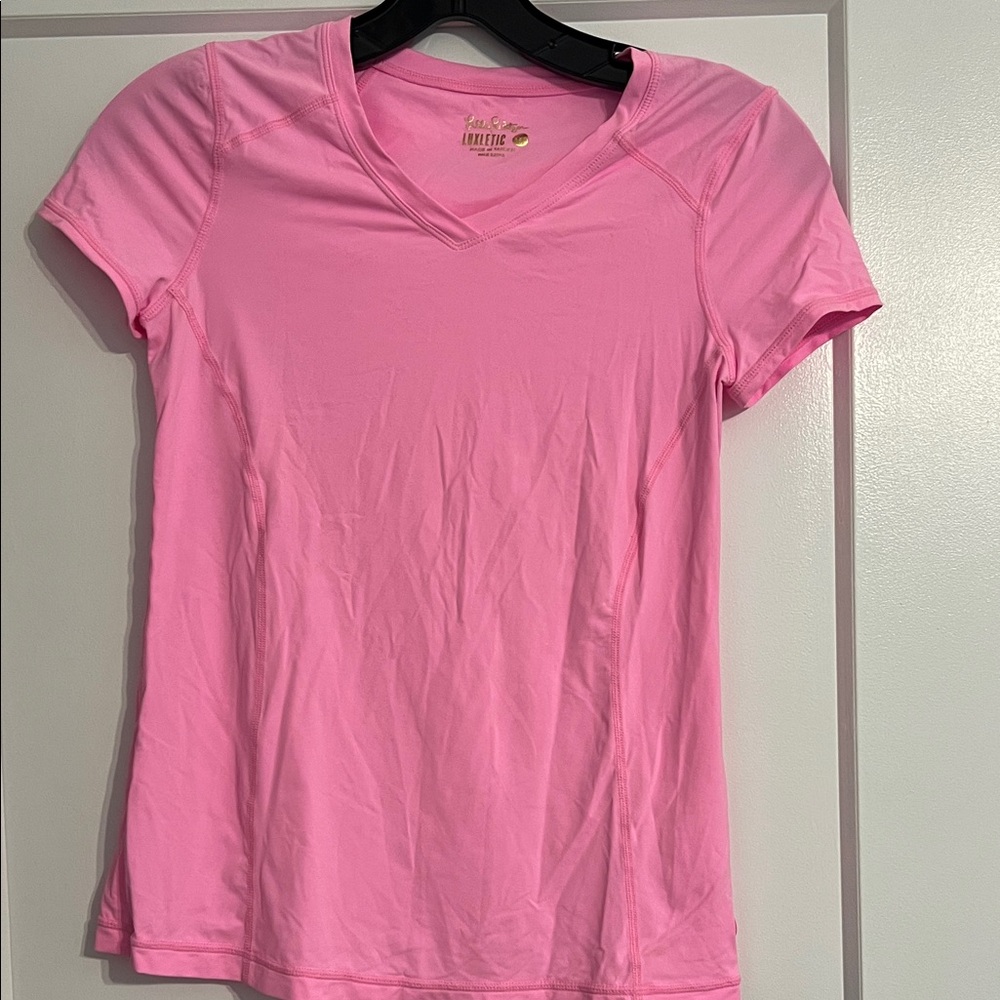Lilly Pulitzer Bright Pink V-Neck Tee